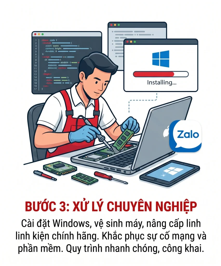 quy trình sửa máy tính tại nhà