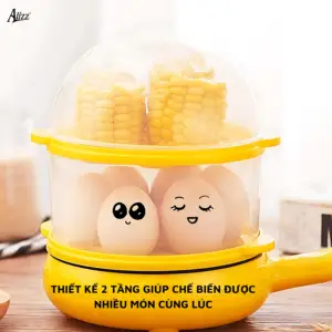 hấp trứng 2 tầng có nắp alizz al 14504