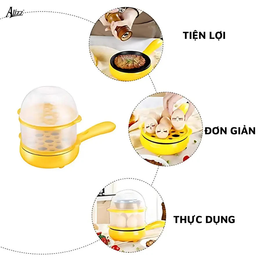 hấp trứng 2 tầng có nắp alizz al 14504
