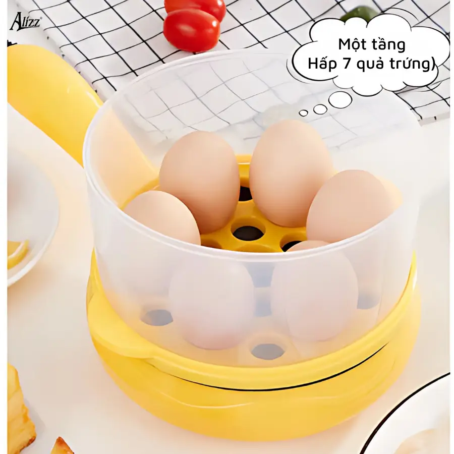 hấp trứng 2 tầng có nắp alizz al 14504