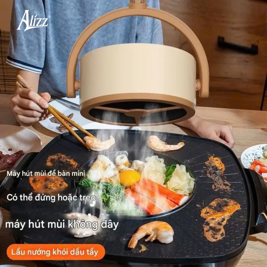 máy hút mùi Để bàn mini alizz 14837
